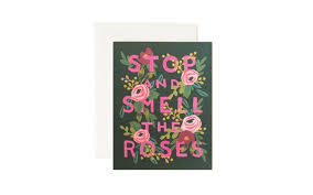 Rifle Paper Co. Blank Card-Stop and Smell the Roses