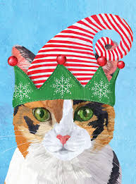 Allport Editions Holiday Card-Calico Cat