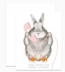 Dear Hancock Mother's Day Card-Bunny in Fox Slippers