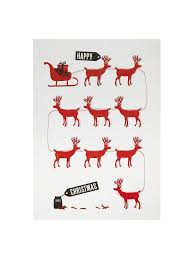 Velvet Olive Christmas Card-Red Reindeer