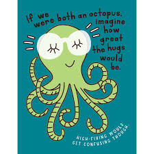 Halfpenny Postage Blank Card-Octopus Hugs