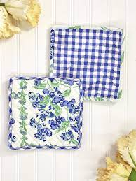 April Cornell Thistle Potholder Set-Ecru