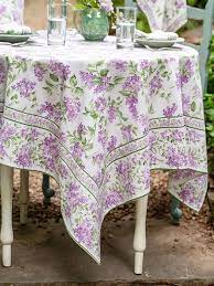 April Cornell Lilac Tablecloth-Ecru