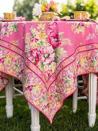 April Cornell Cottage Rose Tablecloth-Pink