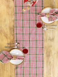 April Cornell Peppermint Plaid Table Runner-Multi