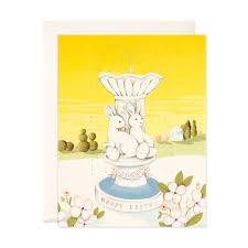 Joojoo Paper Easter Card-Easter Fountain