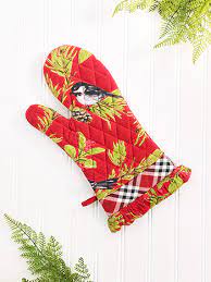 April Cornell Chickadee Patchwork Oven Mitt