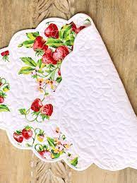 April Cornell Strawberry Basket Quilted Placemat Set