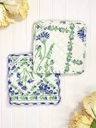 April Cornell Thistle Potholder Set-Ecru