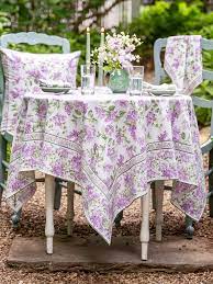 April Cornell Lilac Tablecloth-Ecru