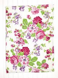 April Cornell Everlasting Tea Towel-Ecru Rose