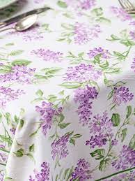 April Cornell Lilac Tablecloth-Ecru