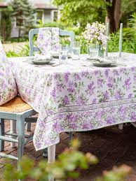 April Cornell Lilac Tablecloth-Ecru
