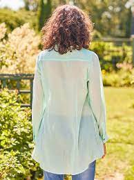 April Cornell Hazel Blouse-Pale Aqua