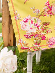 April Cornell Victorian Rose Outdoor Tablecloth-Yellow