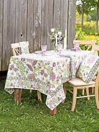 April Cornell Jacobean Garden Tablecloth-Ecru