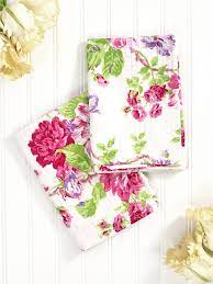 April Cornell Everlasting Tea Towel-Ecru Rose