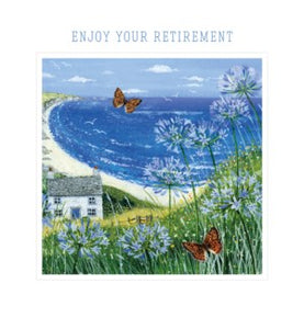 Museums & Galleries Retirement Card-Agapanthus Seaview