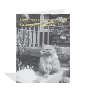 Halfpenny Postage Pet Sympathy Card-Nine Lives