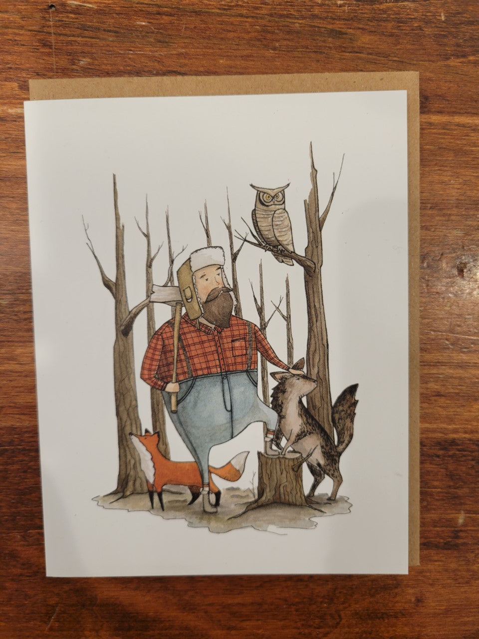 Paper Canoe Blank Card-The Woodsman