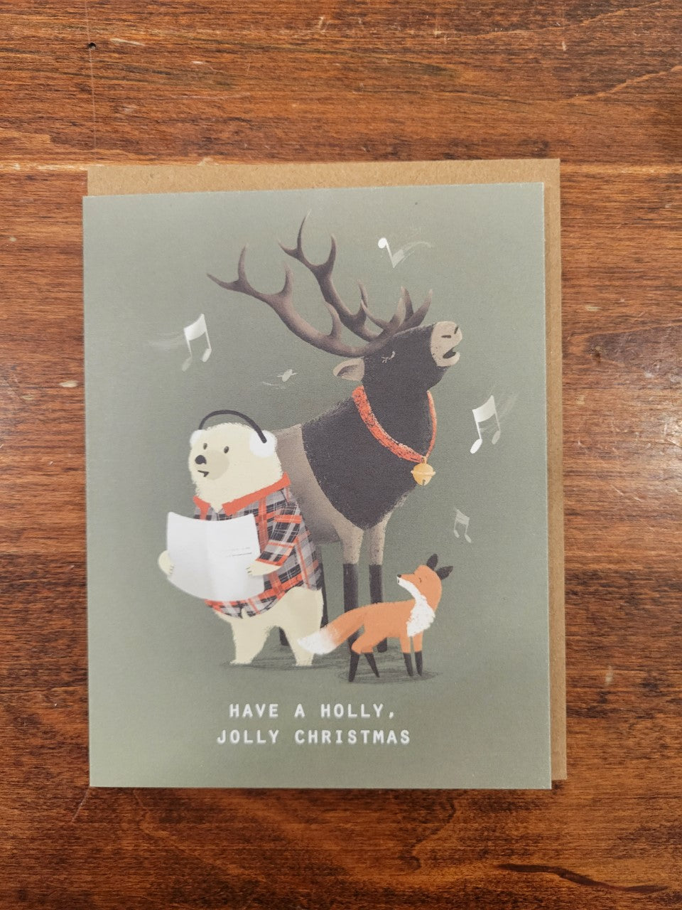 Paper Canoe Christmas Card-Holly Jolly Christmas