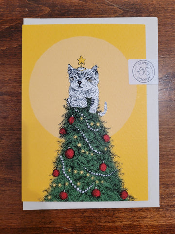 Oliver Stockley Christmas Card-Catmas Tree