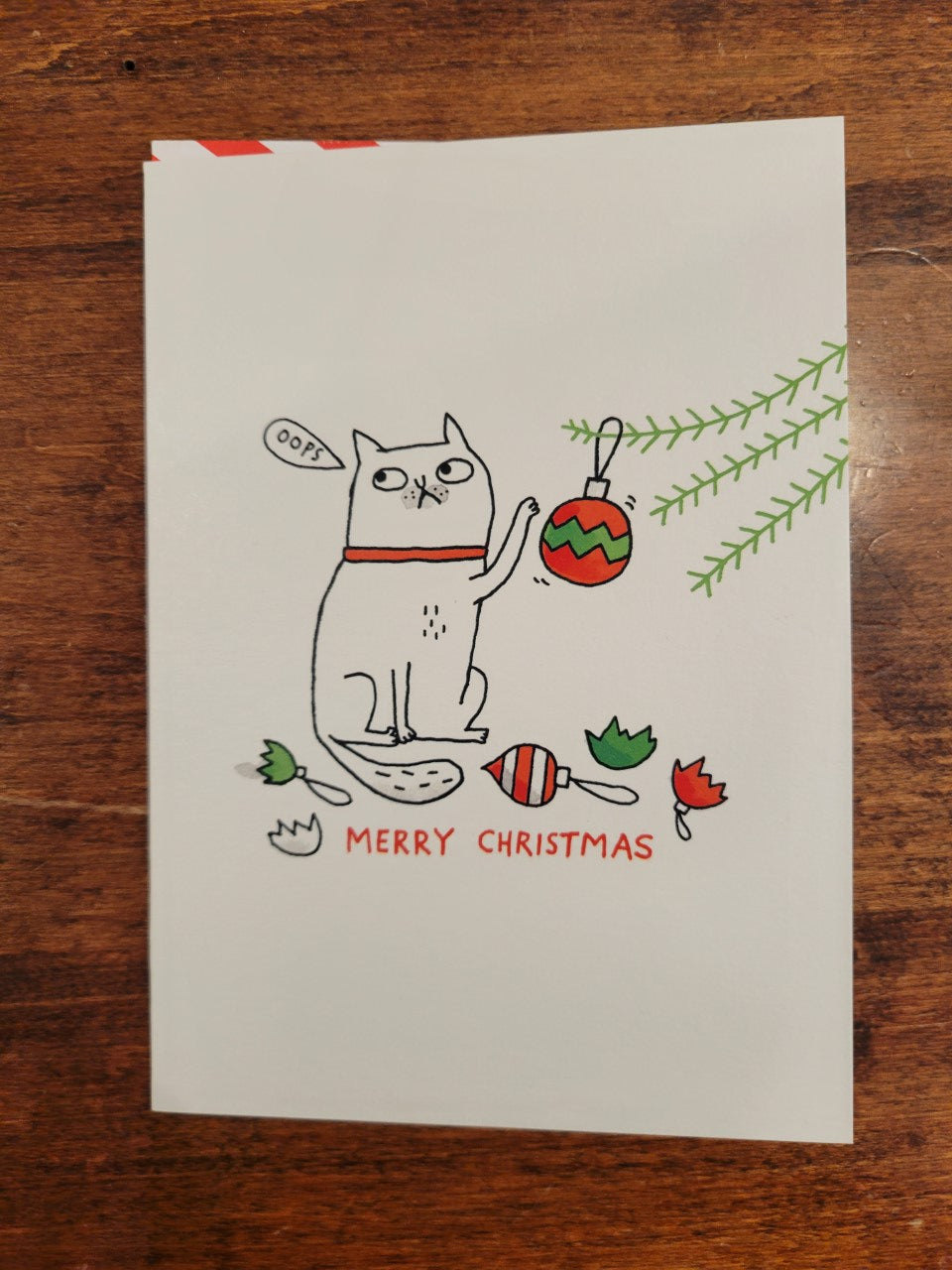 Ohh Deer Christmas Card-Oops Cat Merry Christmas