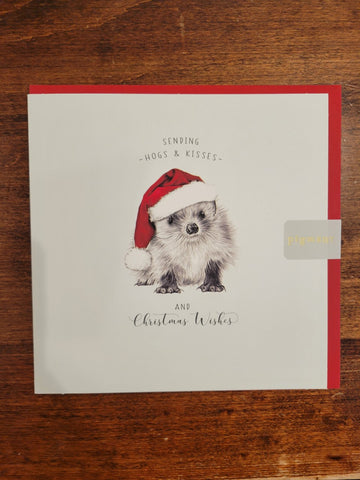 Pigment Productions Christmas Card-Hogs and Kisses