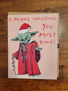 Halfpenny Postage Christmas Card-Yoda Christmas