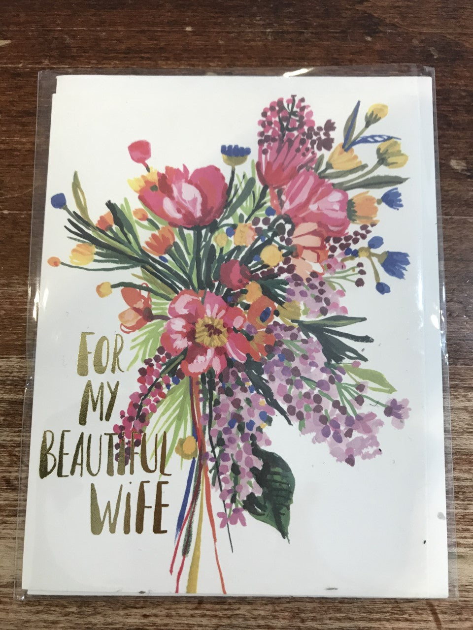 Red Cap Cards Blank Card-Beautiful Wife Foil