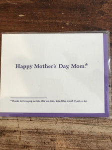 Old Tom Foolery Mother's Day Card-Thanks A Lot Mom