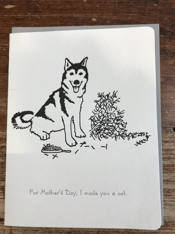 Dogwood Letterpress Mother's Day Card-Mother's Day Husky, Cat