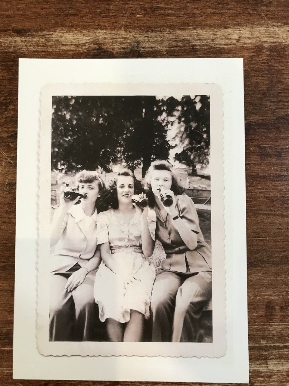 Retrospect Mother's Day Card-Three Girls Drinking Beer