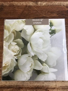 Artpress Wedding Card-White Rose Bouquet