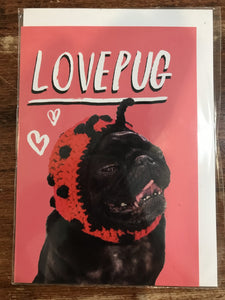 Jolly Awesome Blank Card-Love Pug