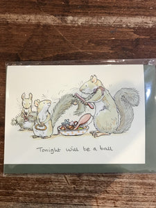 Two Bad Mice Blank Card-Tonight Will Be A Ball