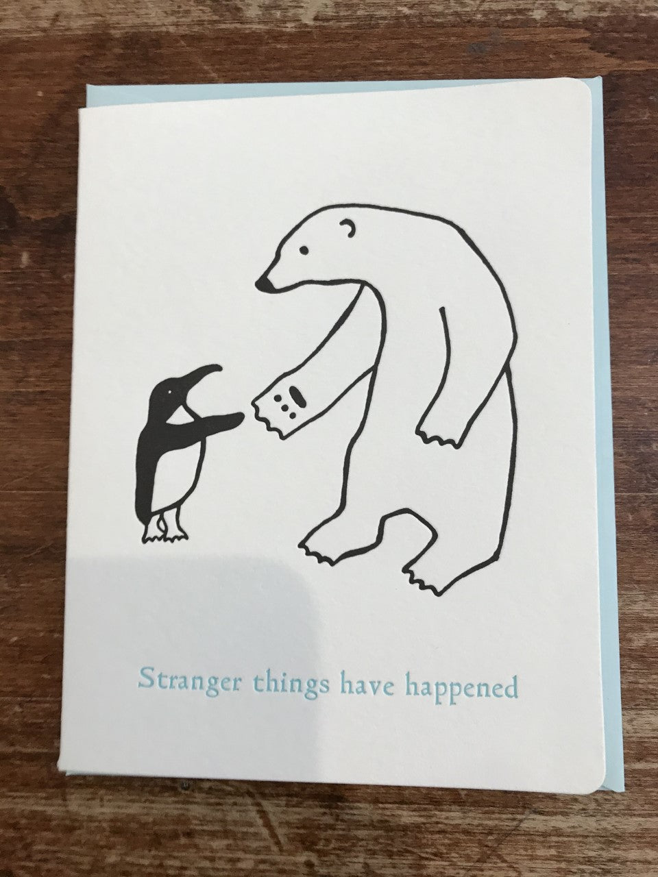 Dogwood Letterpress Blank Card-Stranger Things Penguin