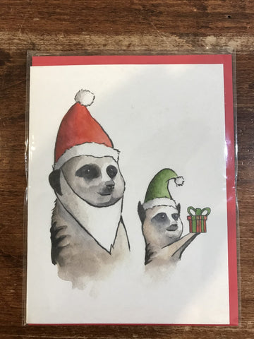 The Frantic Meerkat Holiday Card-Meerkat Pair Holiday