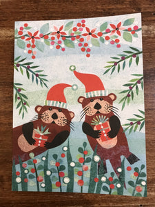 Allport Editions Christmas Card-Otter Buddies