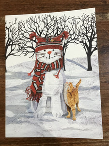 Allport Editions Holiday Card-Cat Snowman