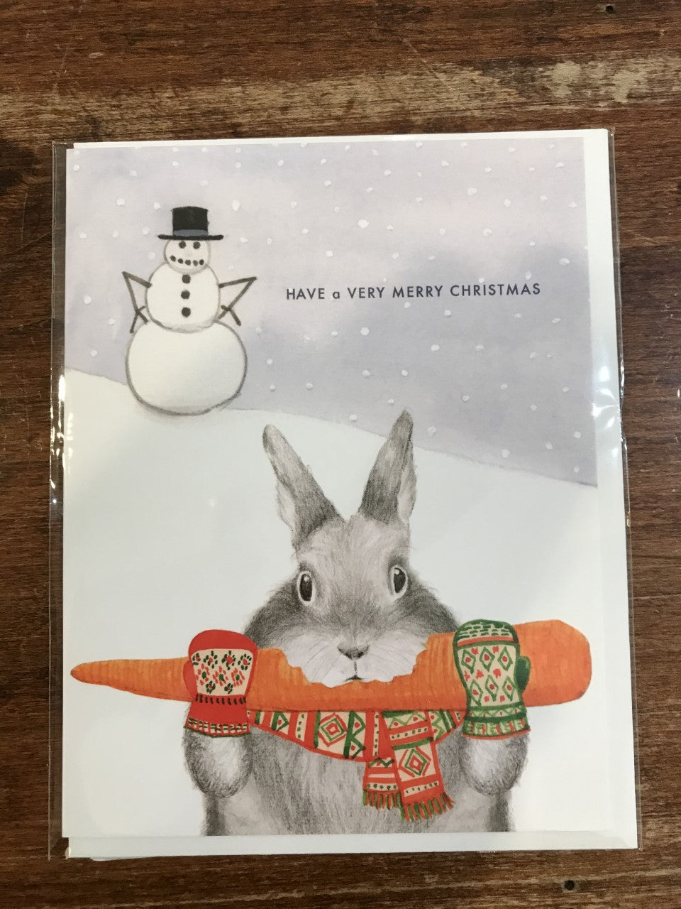 Dear Hancock Christmas Card-Bunny Eating Carrot