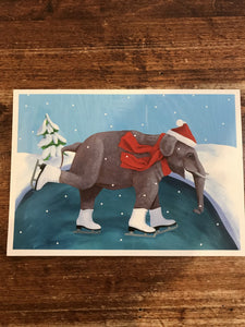Allport Editions Holiday Card-Skating Elephant