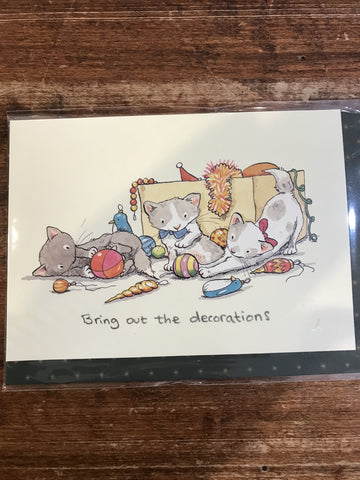 Two Bad Mice Christmas Card-Bring Out the Decorations