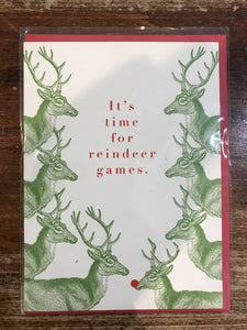 J Falkner Christmas Card-Reindeer Games