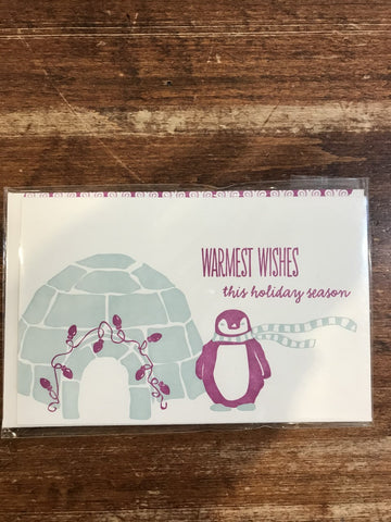 Smock Holiday Card-Penguin and Igloo