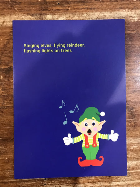 Calypso Christmas Card-Singing Elves