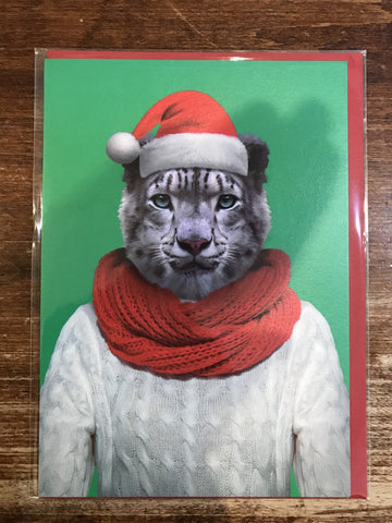 Lagom Design Christmas Card-Snow Leopard Christmas
