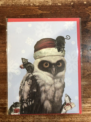 The Mincing Mockingbird Christmas Card-Owl Christmas