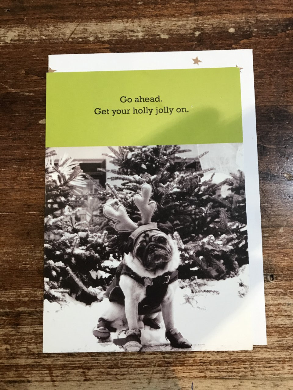 Calypso Christmas Card-Pug Get Your Jolly On