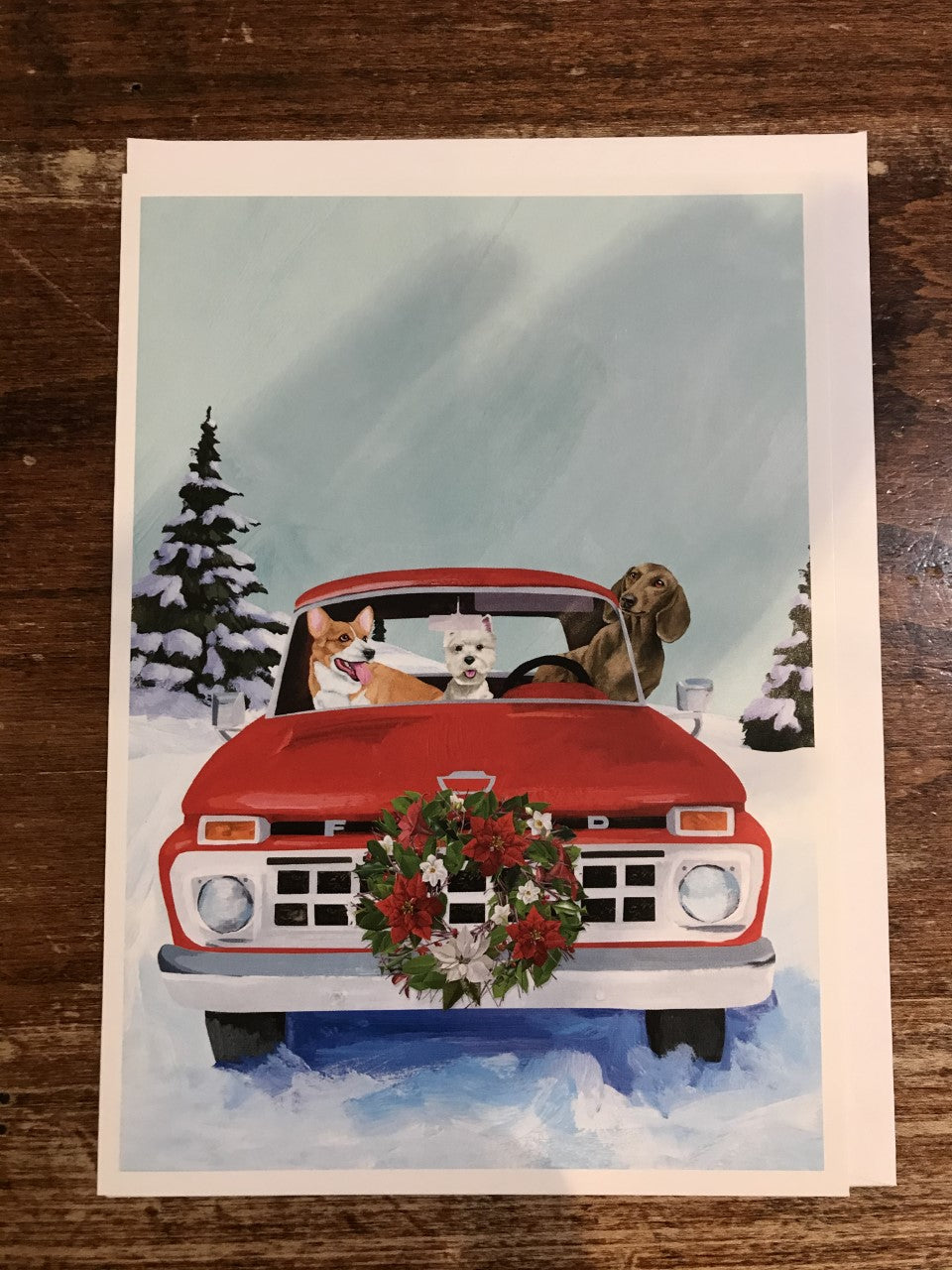 Allport Editions Christmas Card-Dog Car